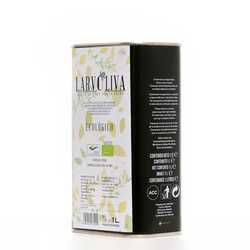 Aceite de Oliva Virgen Extra Ecológico 1L LARVOLIVA