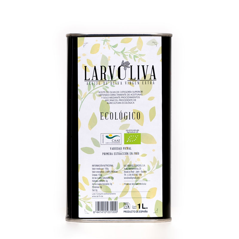 Aceite de Oliva Virgen Extra Ecológico 1L LARVOLIVA